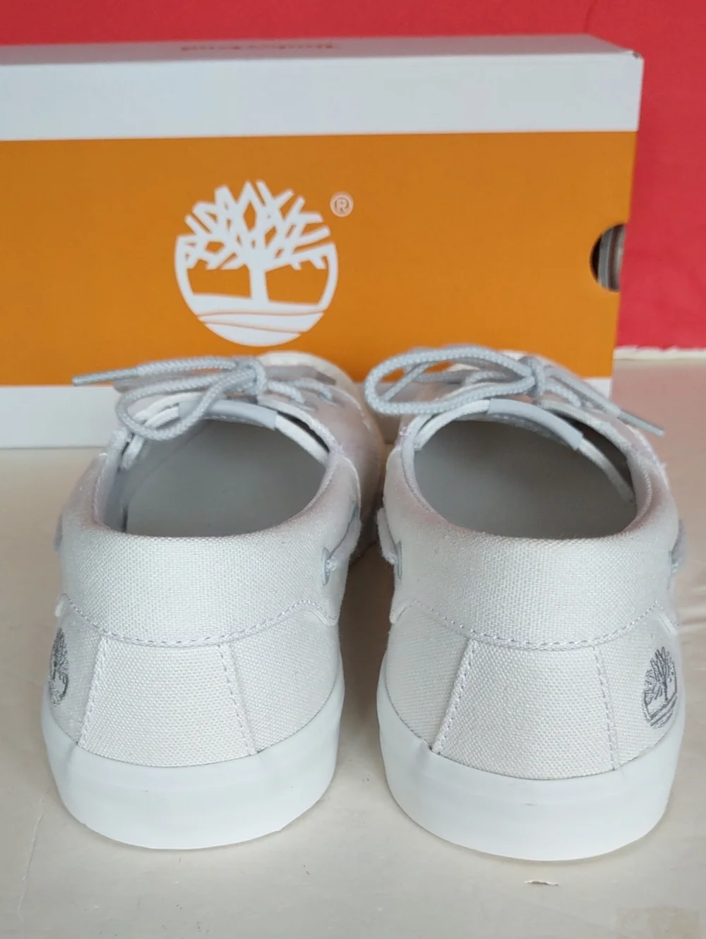 BRAND NEW Timberland Men's White Canvas Boat Shoe Sneaker